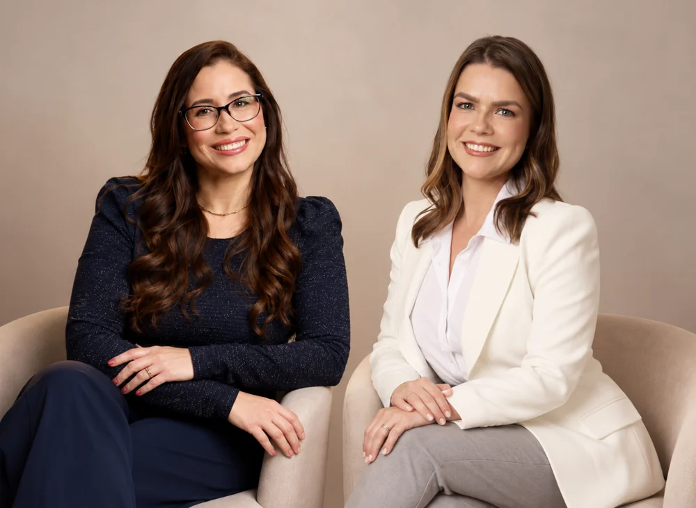 Dra. Renata Santiago, ginecologista, e Dra. Lorena Vidal, geriatra, idealizadoras do FORTES 40+